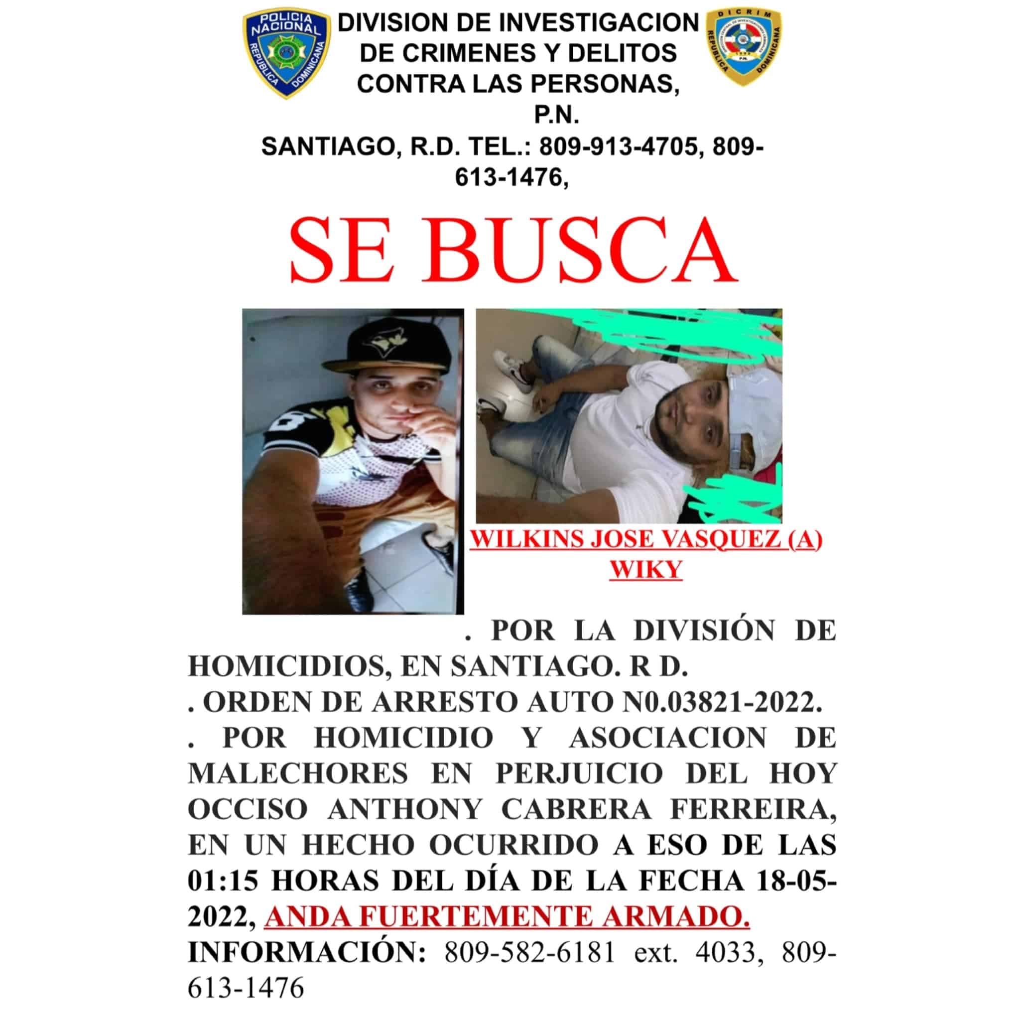 Wilquin Melo Marte, alias Deiby, acusado de homicidio. 